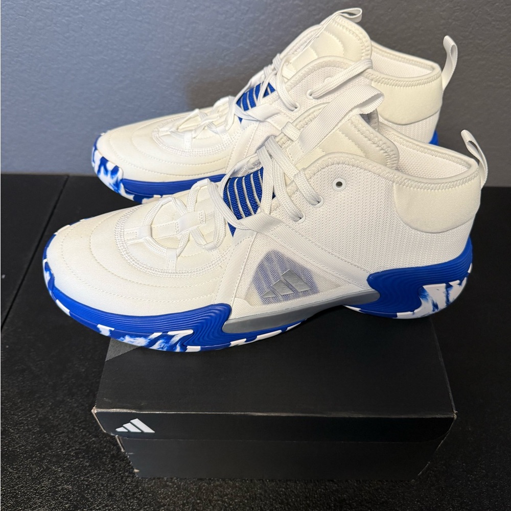 Adidas Exhibit Select Mid Women’s Basketball Shoes – White/Royal Blue (Size 14 - Picture 8 of 13